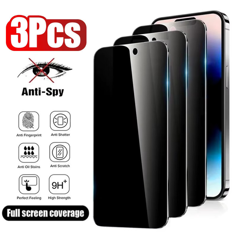 Hekiy 3er-Set Anti-Spionage-Displayschutzfolie aus Glas für iPhone 11 bis iPhone 17 Pro Max und iPhone 13 Mini 14 Plus Sichtschutzfolie - Bild 7
