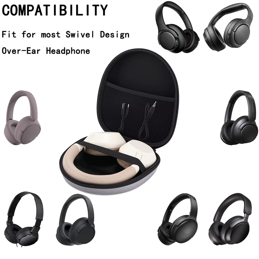 EVA Kopfhörerhülle in Grau für JBL Tune 510BT 520BT 500BT 720BT und Sony WH-CH520 510 720 710, Reise-Tragetasche - Bild 4