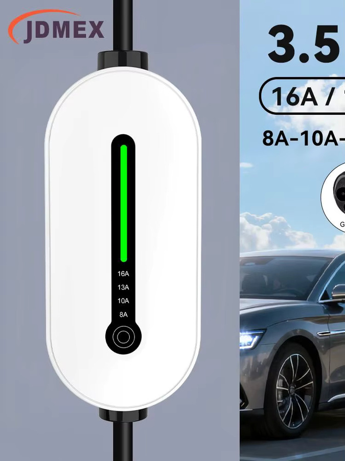 JDMEX GBT EV-Ladegerät Tragbares Elektrofahrzeug-Ladegerät in Weiß mit einstellbarem Strom 8 A bis 16 A, 3,5 kW, 1-Phasen-EVSE-Aufladung - Bild 7