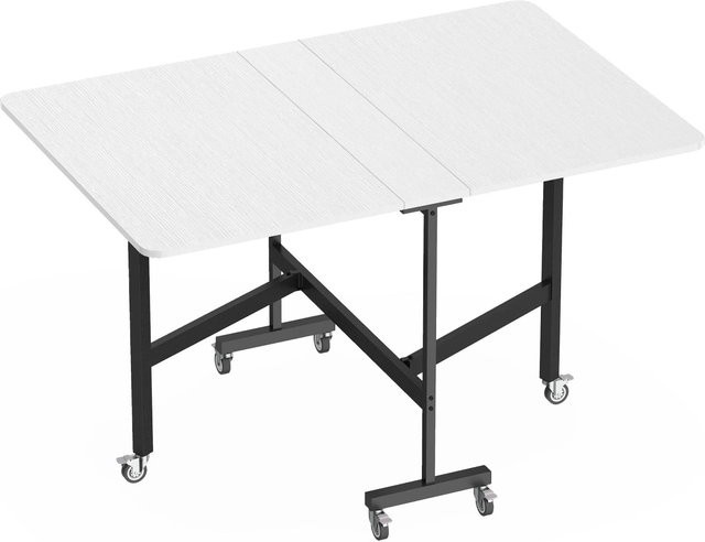 HOMCOM Klapptisch Esszimmertisch aus Spanplatte und Stahl in Weiß, B/T/H: 80 x 120 x 73 cm - Bild 1