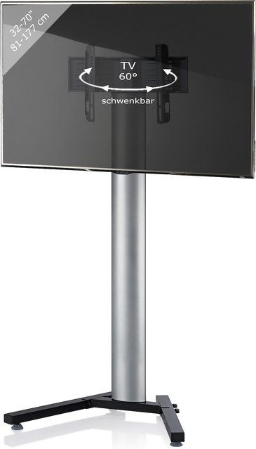 VCM TV Standfuß Stadino Maxi aus Aluminium in Silber für 26-70 Zoll bis 30 kg, VESA bis max. 600x400 mm, H x B x T: 174 x 90 x 72 cm - Bild 1