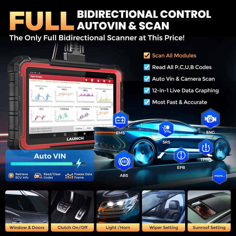 LAUNCH X-431 PRO Elite Kfz-Diagnosegerät in Schwarz mit Online-ECU-Codierung, CAN FD, DoIP und 35 Service-Funktionen inklusive ADAS und Remote-Diagnose - Bild 4