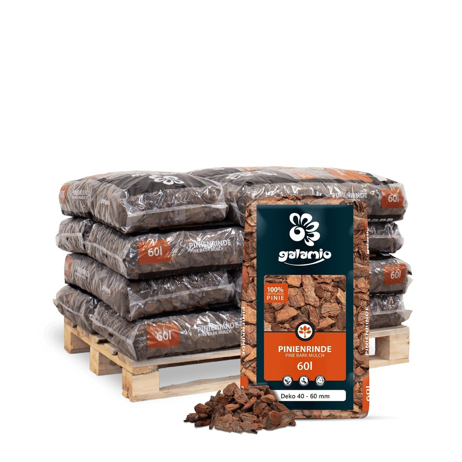 Galamio Rindenmulch Pinie Deko in Braun mit 60 l pro Sack (12er Palette) - Bild 2