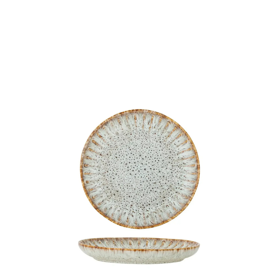 Bloomingville Teller aus Steingut Fleur in Beige/Natur, Durchmesser: 17 cm - Bild 1