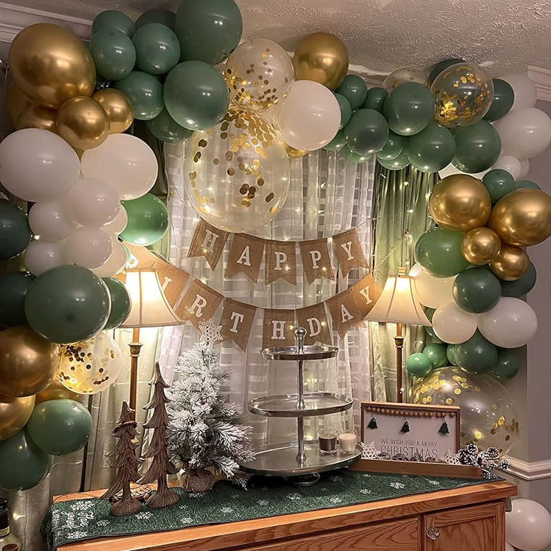 108-teiliges Latex-Ballonbogen-Set in Grün und Mehrfarbig für deine Dekoration bei Geburtstagen oder Hochzeiten - Bild 6