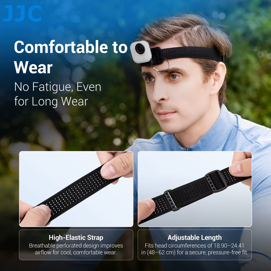 JJC Magnetisches Kopfband für Insta360 GO Ultra, verstellbarer POV-Kopfgurt in Schwarz für Vlog, Selfie und Reisen - Bild 3