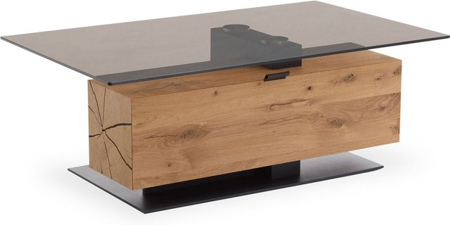 Couchtisch hartmann Heaven in Kerneiche Umato massiv mit Glasplatte, rechteckig, B/T/H: 75 x 46 x 45 cm - Bild 1