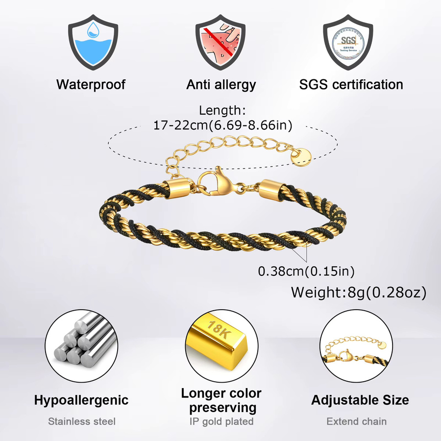 mprainbow Kettenarmband, Edelstahl, Bicolor, Herren - Bild 3