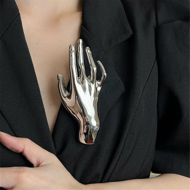Brosche Metall, Schwarz, Unisex - Bild 1
