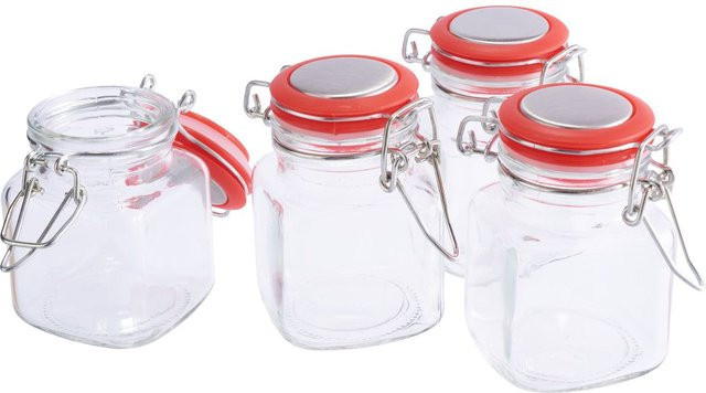 VBS Bügelglas, 4 Stück, rot und transparent - Bild 1