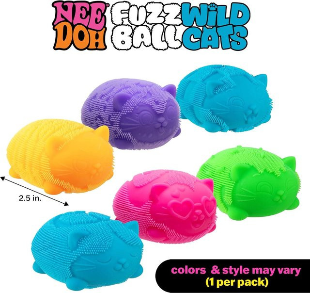 NeeDoh Fuzz Ball Wild Cats, Schreibtisch-Dekoration, Stressabbau-Spielzeug - Bild 1