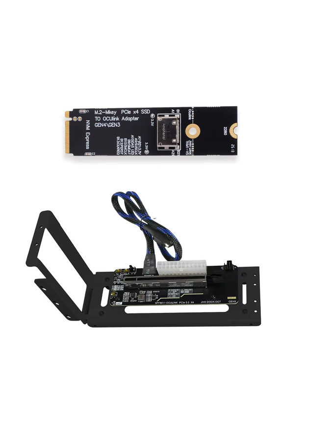 SPEEDIER OCuLink eGPU Dock PCIe 5.0 X4 GDP externe Grafikkarten-Dockingstation Adapter von M2 SFF8611 zu X16 ATX SFX für Notebook und Laptop - Bild 4