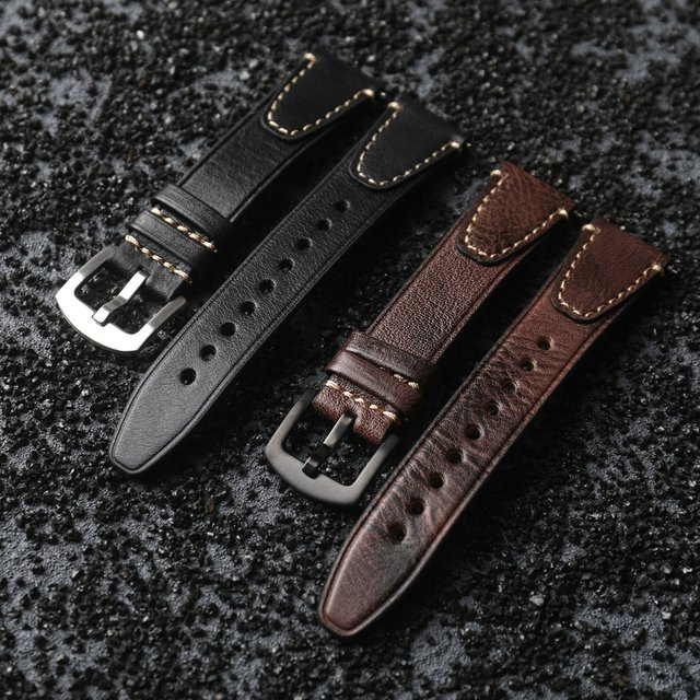 PSTARY Uhrenarmband Leder, Herren, Schwarz - Bild 1