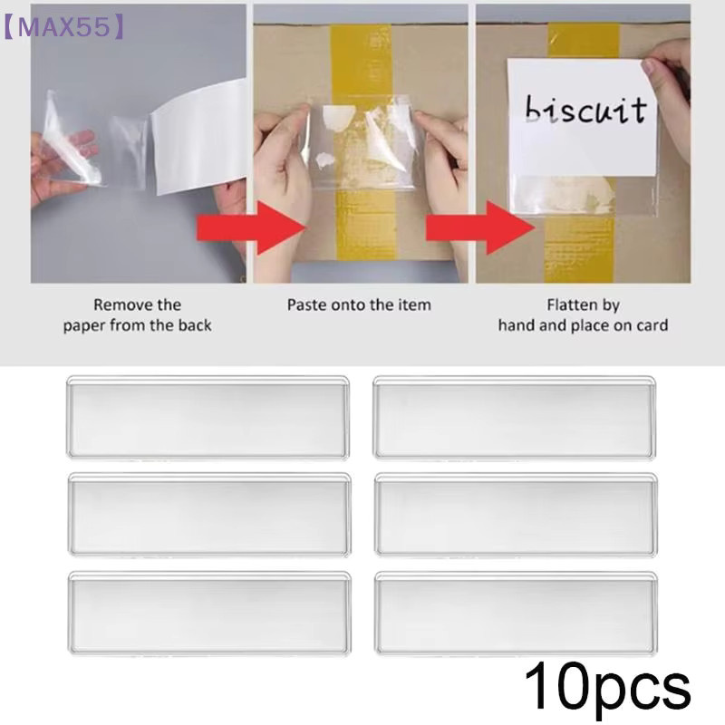 MAX-55 10 Stück transparente selbstklebende PVC-Etikettentaschen zur Organisation und Klassifizierung von Gegenständen - Bild 2