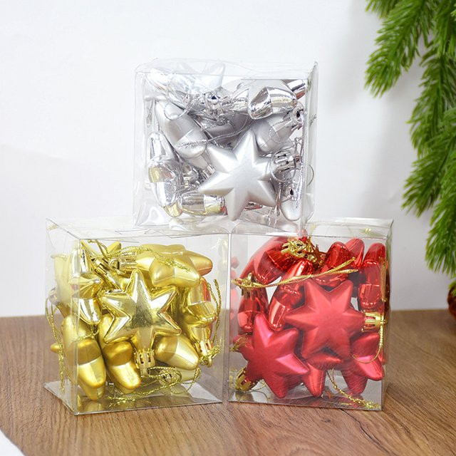 ZQNYCY Weihnachtsbaum Ornamente Set aus 12 Stern-Hängern in Gold - Bild 1
