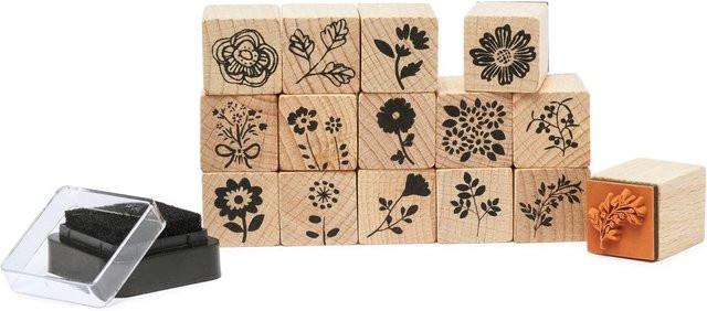 Rico Design Paper Poetry Stempelset Blumen 2x2 cm - Bild 1