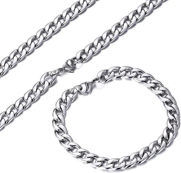 Halskette Edelstahl, Silber, 18 cm, Herren - Bild 1
