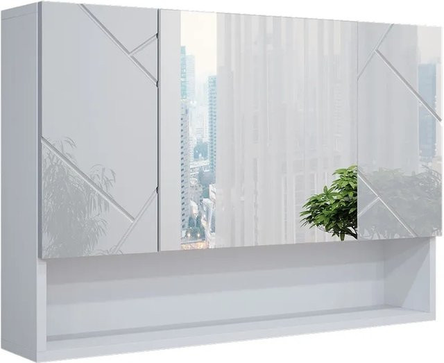Vicco Badspiegelschrank Irma Weiß Hochglanz B: 80 cm, H: 55 cm, T: 17 cm - Bild 1