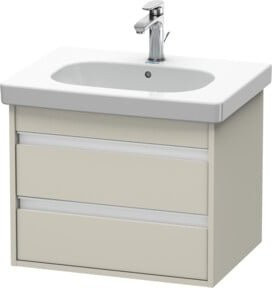 Duravit Waschtischunterschrank Ketho in Beige, wandhängend mit 2 Schubladen, B: 60 cm, T: 45,5 cm, H: 48 cm - Bild 1