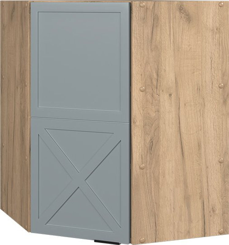 Vicco Eckhängeschrank Fame-Line Eiche in Blau-Grau mit Soft-Closing-Scharnieren und Regalböden, Breite: 57 cm - Bild 2