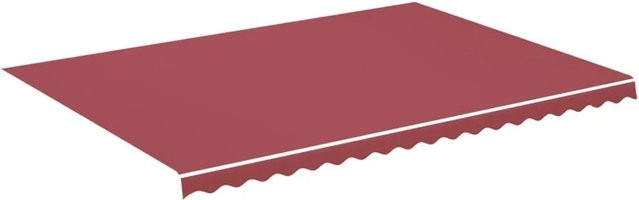 DELUKE Markisenbespannung Wasserabweisender und Reißfester Markisenstoff mit Volant in Rot für 500 x 350 cm Rahmen Markise - Bild 1