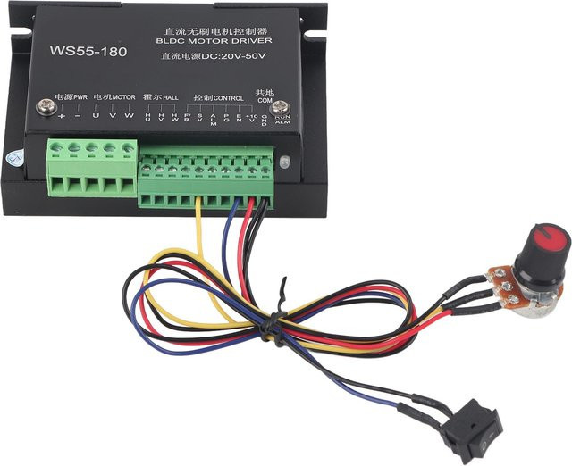 WS55-180 BLDC-Motortreiber für CNC-Spindeln, bürstenloser Gleichstrom-Controller, 20 V bis 50 V, Schwarz - Bild 1