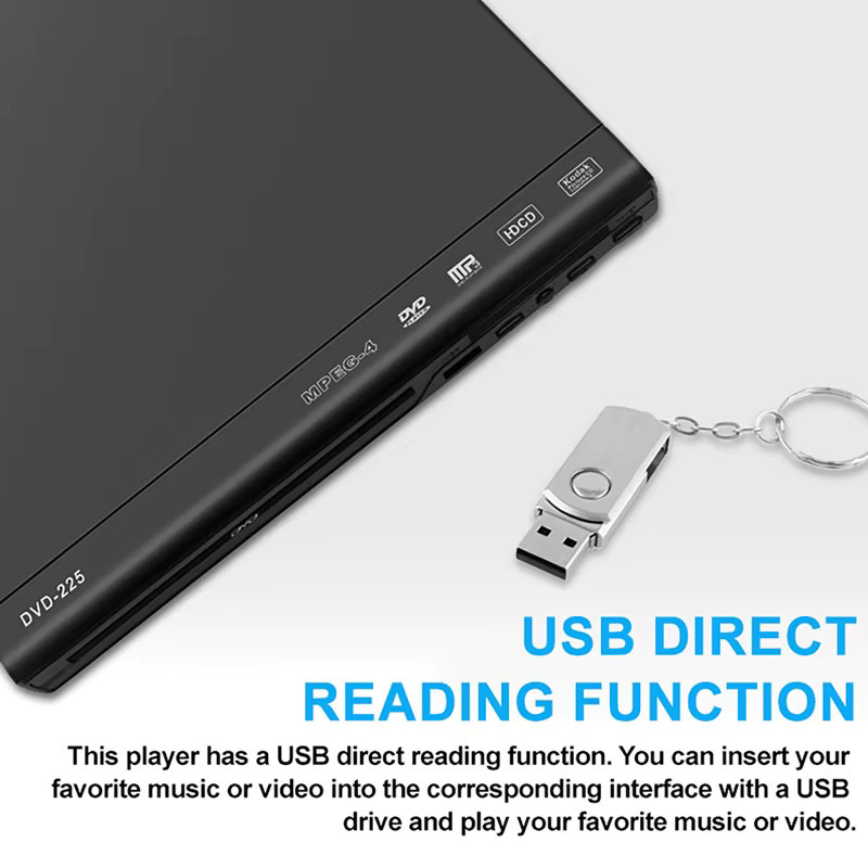 luxuglow Full HD DVD-Player in Schwarz mit Multimedia-Unterstützung für CD, MP3, MP4, RW und VCD - Bild 5
