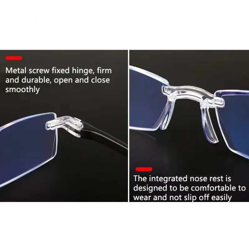 MDOD Lesebrille Männer, randlos, quadratisch - Bild 3