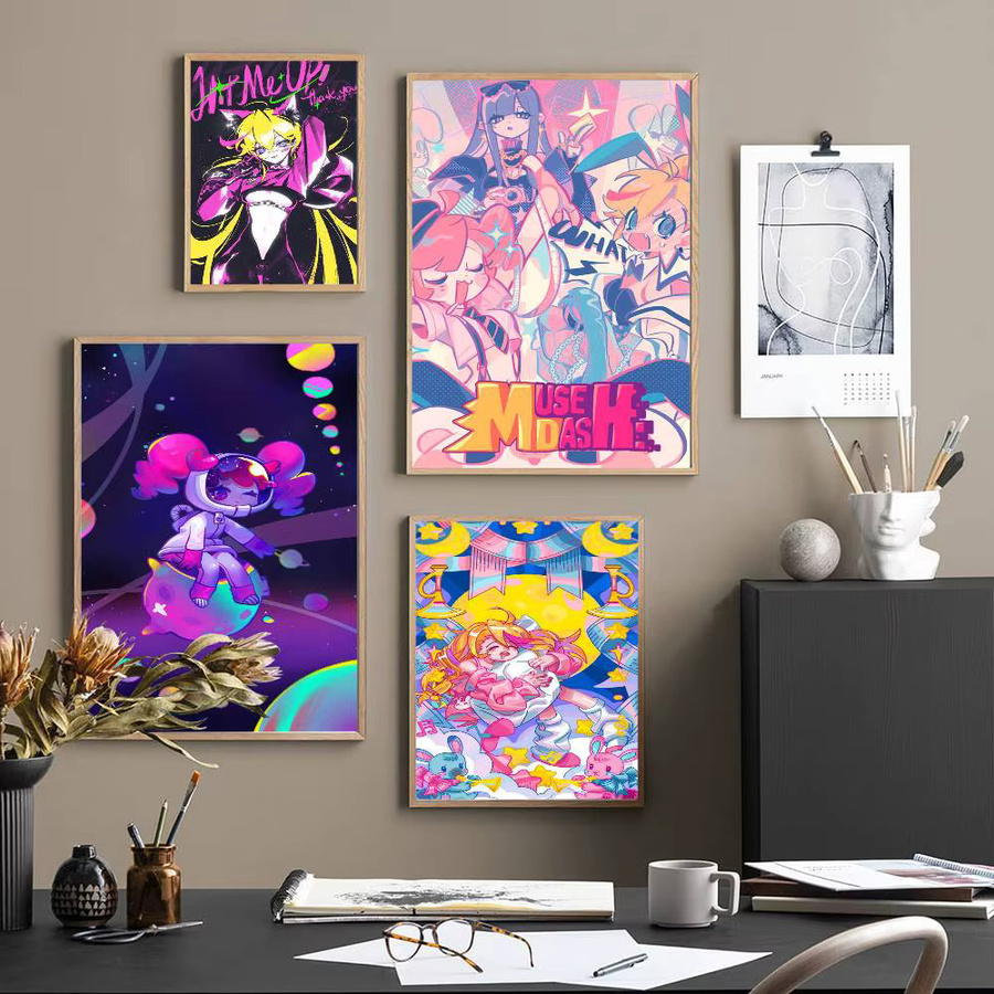 Selbstklebendes Muse Dash Anime Kunstposter aus Papier, Mehrfarbig, B/H: 15,0 x 10,0 cm - Bild 3