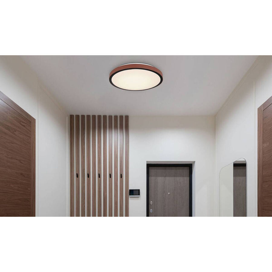 Globo LED-Deckenleuchte Sammi rund aus Metall und Aluminium in Schwarz, Weiß oder Braun, H: 9,5 cm, B: 42 cm - Bild 2