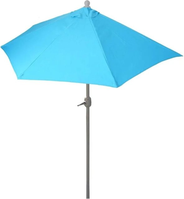 MCW Sonnenschirm Lorca halbrund in Türkis mit UV 50+ Schutz aus Polyester und Aluminium, Durchmesser: 300 cm - Bild 2