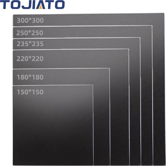 Tojiato 4er-Set beheizbare Heizbett-Aufkleber in Schwarz für 3D-Drucker mit 250 mm oder 300 mm Druckfläche - Bild 1