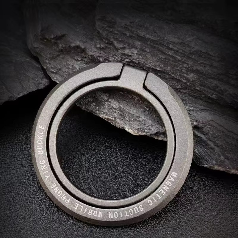 Ultradünner magnetischer Handy-Ringhalter in Silber als faltbarer Desktop-Ständer und Magnetgriff kompatibel mit MagSafe für iPhone 16, 15, 14, 13, 12 - Bild 5