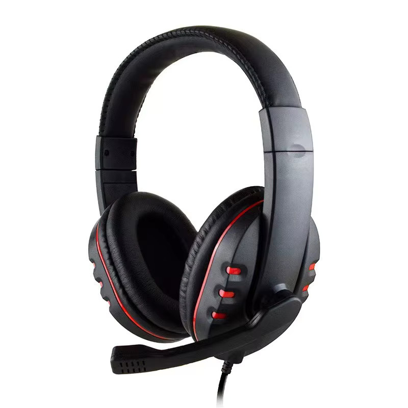 WIFIT Gaming Kopfhörer mit Mikrofon, kabelgebunden mit 3,5-mm-Klinkenstecker für PC, Schwarz-Rot - Bild 3