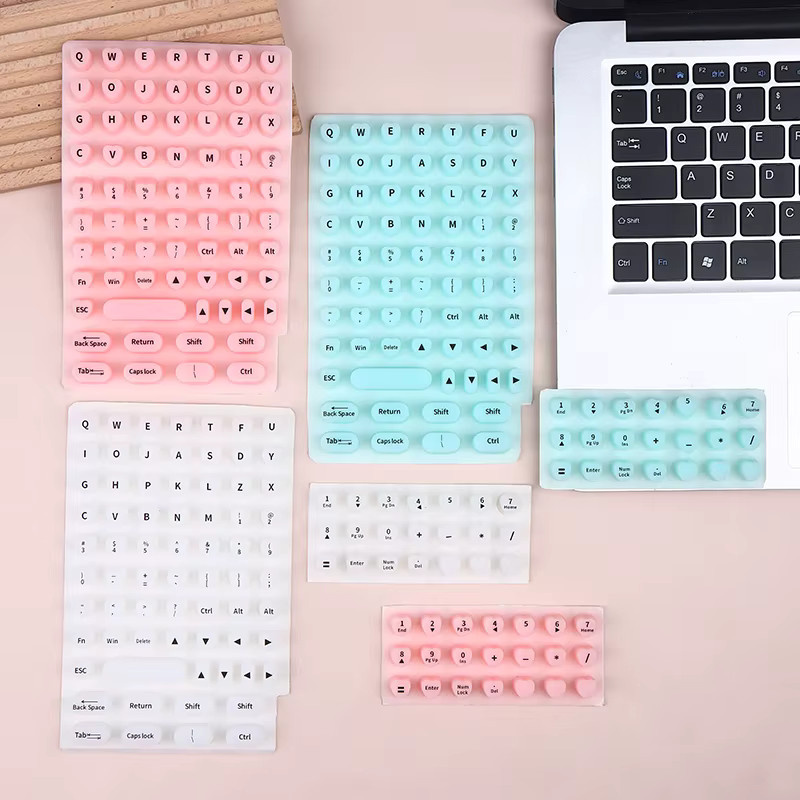 JETTING Silikon Tastenkappen für lange Nägel, selbstklebende Tastatur-Aufkleber, 70/21 Stück, Weiß - Bild 2