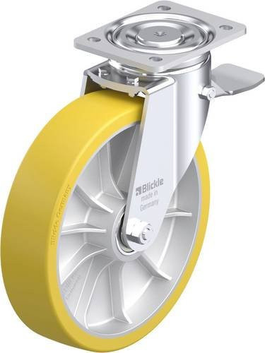 Blickle Stahlblech-Lenkrolle LH-ALTH 252K-ST in Silber mit Rad-Durchmesser 250 mm und einer Tragfähigkeit von max. 900 kg - Bild 1