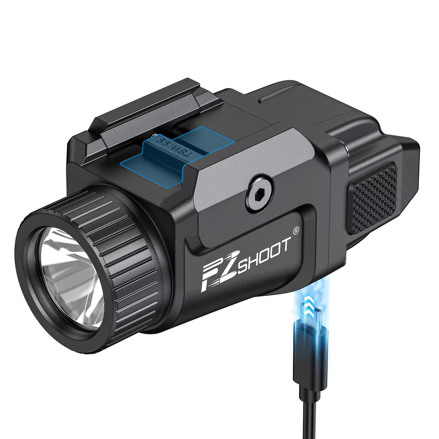EZshoot Kompakte LED-Taschenlampe mit 500 Lumen und Stroboskop-Modus aus Aluminium für Picatinny- und GL-Schienen - Bild 4