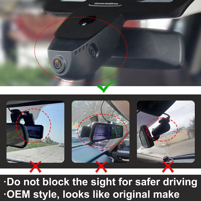 GRECOREAL 4K Dash Cam Set mit WiFi für vorne und hinten, Plug Play kompatibel mit BMW MINI Cooper S Schrägheck JCW F55 F56 F57, Schwarz - Bild 2