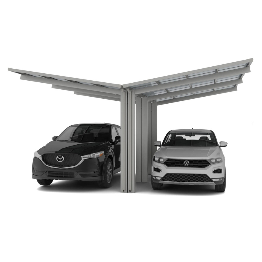 Ximax Doppelcarport Linea-110 Y-Ausführung in Edelstahl-Look, B/T: 547,6 x 495,4 cm, silberfarben - Bild 2