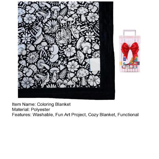 DIY Ausmaldecke von cuishiyiaaa in Weiß aus Polyester für kreative Kunstprojekte und Familienaktivitäten, waschbar - Bild 4