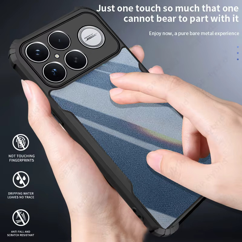 Xiaomi Poco F8 Ultra 5G Schutzhülle aus klarem Kristall-Acryl, stoßfeste Rückseite in Transparent und Schwarz, Displaygröße 6,9 Zoll - Bild 2