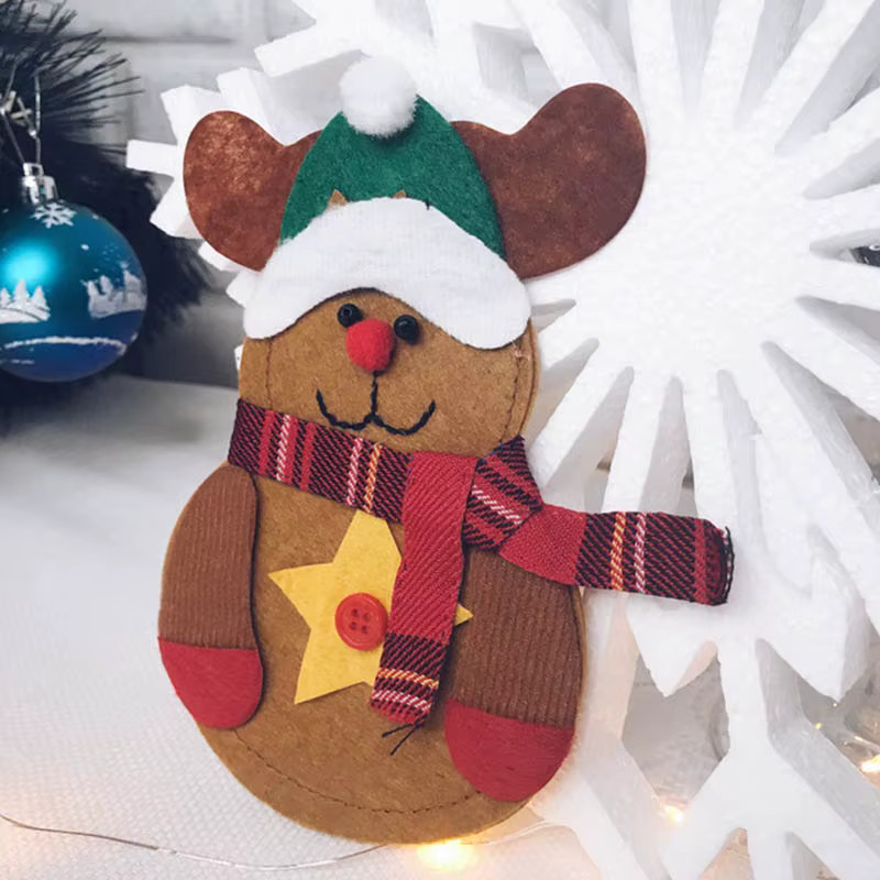 joy-enlife Weihnachts Bestecktaschen für Messer und Gabeln, Set mit 4 oder 8 Stück, Mehrfarbig - Bild 6