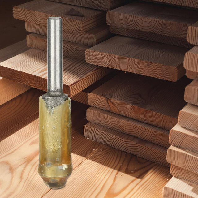 Fishine Bündigfräser mit geradem Schaft und Lager in Silber, Schaftdurchmesser: 12 mm - Bild 1