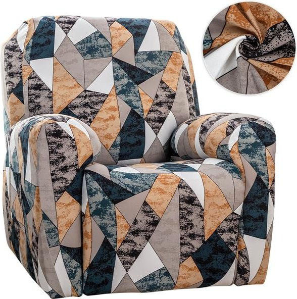 Lellen Liegesofabezug mit floralem Muster, elastischer Stretch-Schonbezug für Relax-Sessel, Mehrfarbig - Bild 1