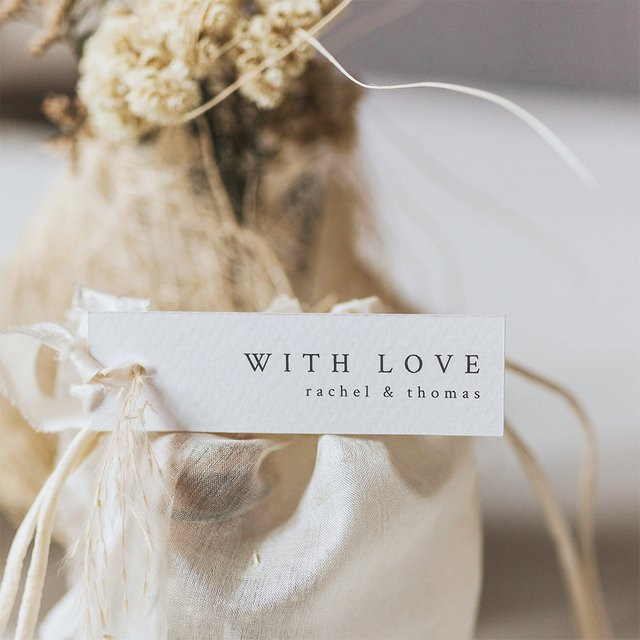 50 Stück Personalisierte Geschenkanhänger für deine Hochzeit in Weiß aus Papier - Bild 1