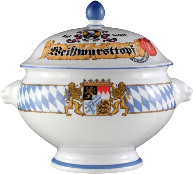 Seltmann Weiden Löwenkopfterrine mit Deckel Compact Bayern aus Porzellan in Weiß, 3 l - Bild 1