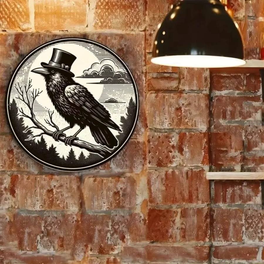 VintageSwan Runde Metallwandkunst Schwan in Schwarz für Haus, Garten, Café oder Bar - Bild 2