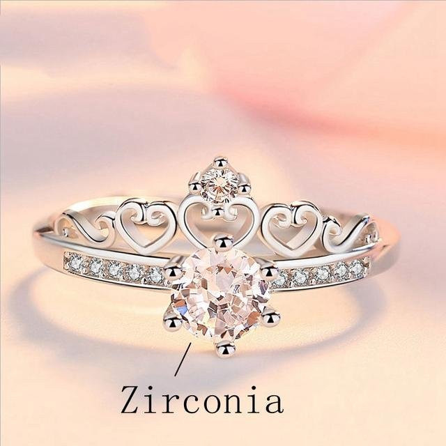 Wucifang Jewelry Krone Ring, 925 Silber, Zirkonia, Damen - Bild 1