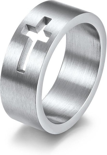 YIRAN Kreuzring Edelstahl, Schwarz, Unisex, Verlobungsring - Bild 1
