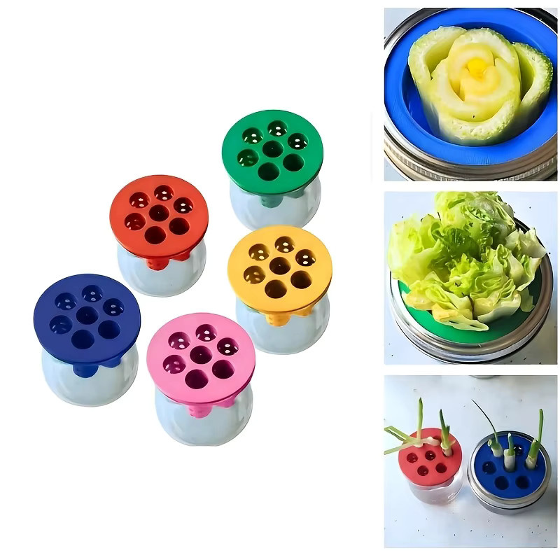 2er-Set YOCITY Garten-Pflanztopf in Blau mit 7 Löchern für Knoblauch und Frühlingszwiebeln, Hydroponik-Pflanzgefäß aus Kunststoff für Blumen und Gemüse - Bild 5